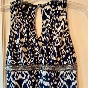 Navy & white maxi dress